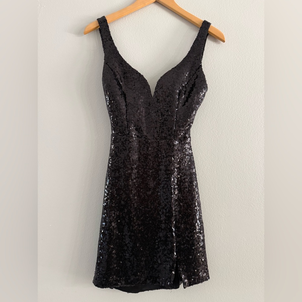 B Darlin Black Sequin Mini Dress
